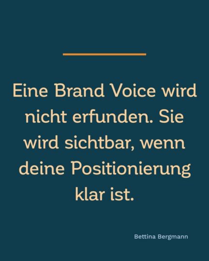 Brand Voice Ergebnis von Positionierung